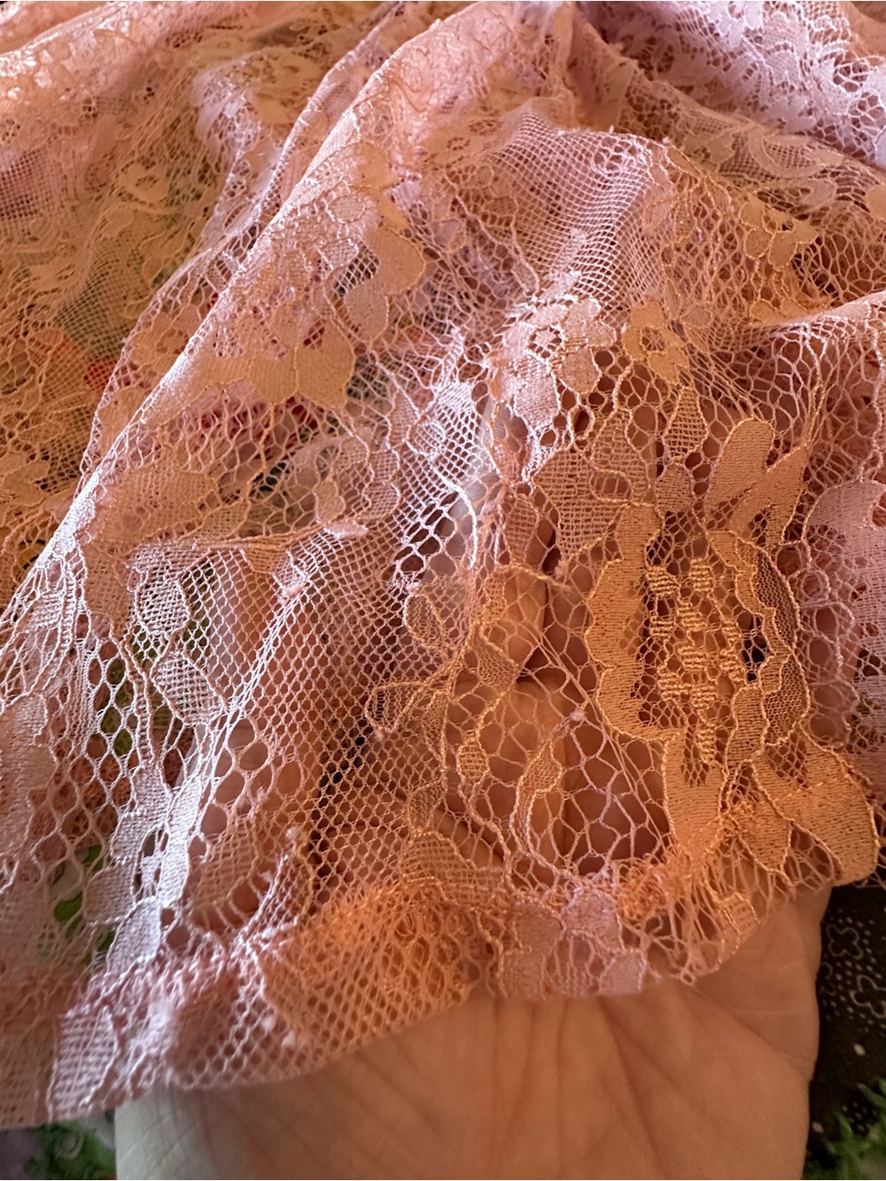 Torrid Mellow arose Pink Sheer and Lace Maxi Dress - Picture 11 of 13